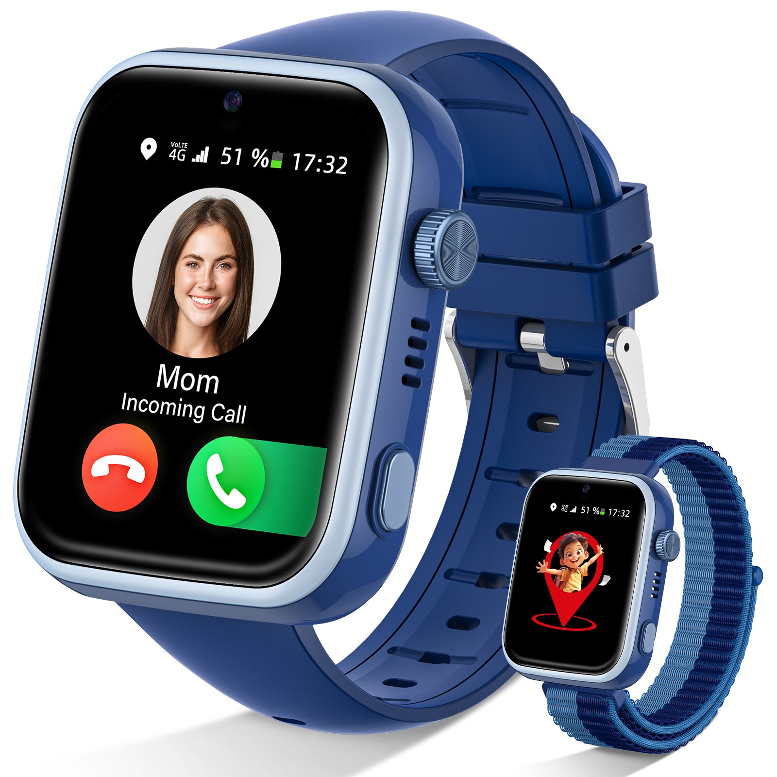 T45 4G Kids' Smartwatch with Calls, Video Calls, Voice Chat, Wi-Fi, GPS