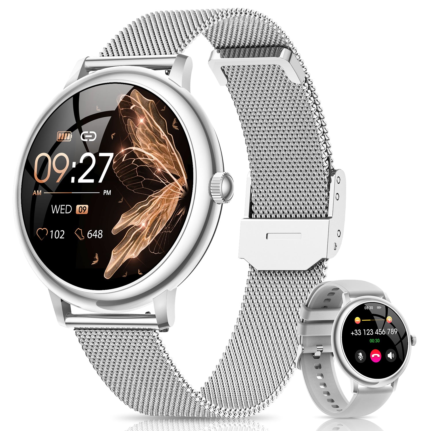AK98 Women's Smartwatch, Elegant Round